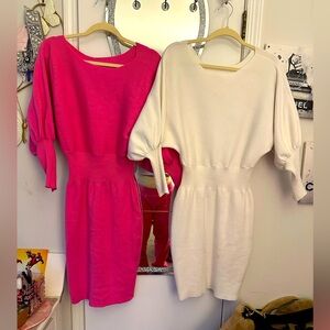 BNWOT- Elegant Women's Knit Dress - Pink and White bundle of 2